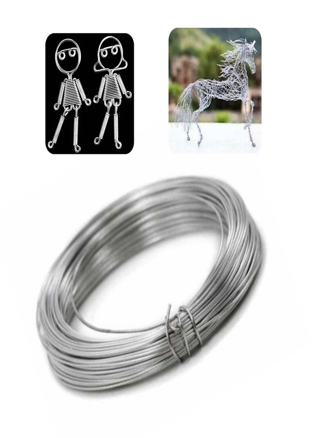 Glopro Store 33ft Aluminium Silver wires for crafts jewelry making clay modeling (1, 2.5mm) - Image 1